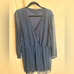 Express Navy Long Sleeve Dress